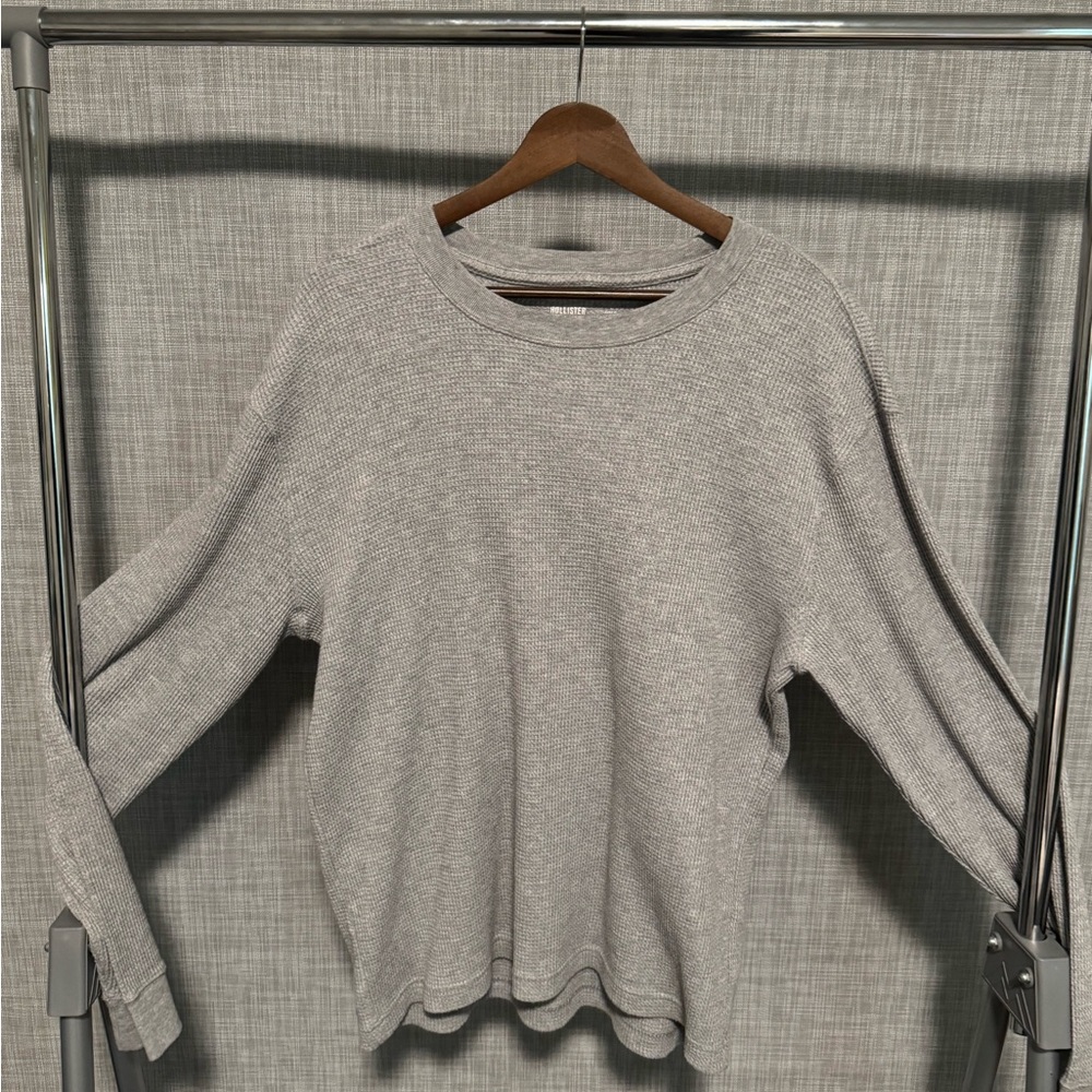 Hollister Gray Waffle-Knit Long Sleeve
